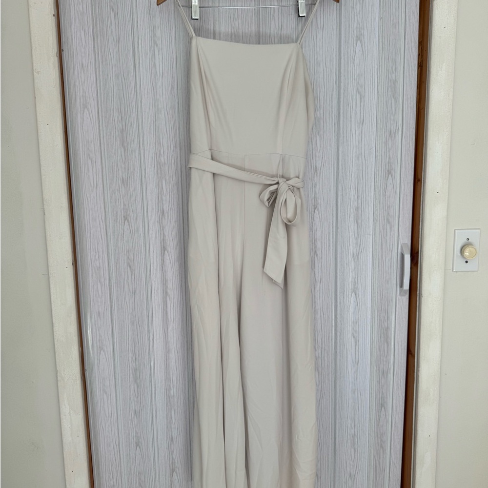 Nine West Cream Belted Jumpsuit